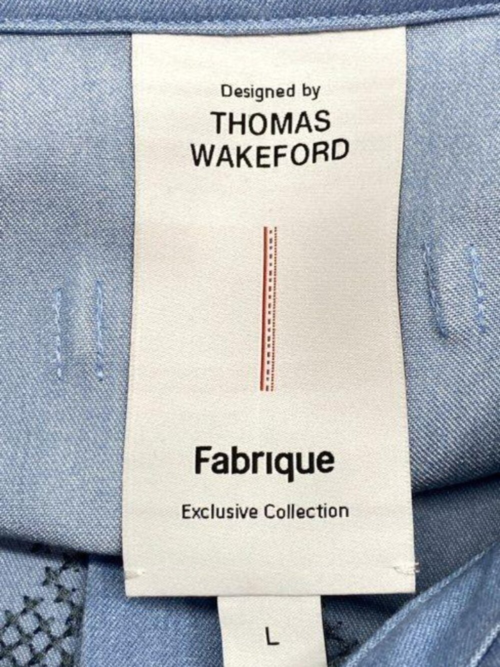 Fabrique x Thomas Wakeford Helia Embroidery Shirt Blue Size L - Picture 5 of 7